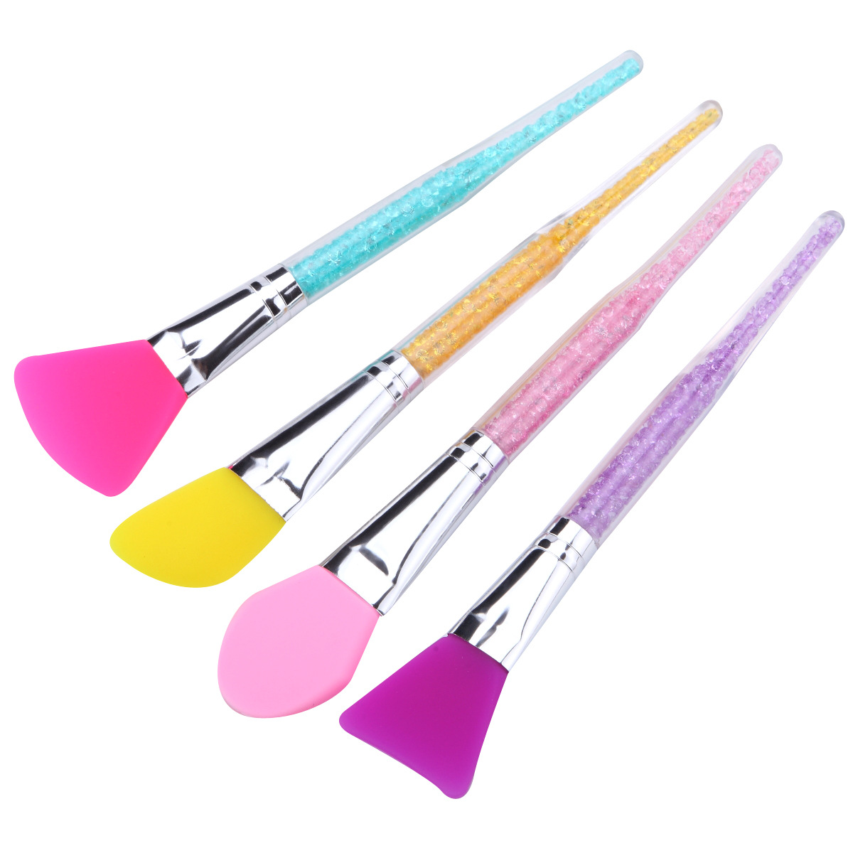 Bling brush set glitter acrylic handle makeup brushes face brush