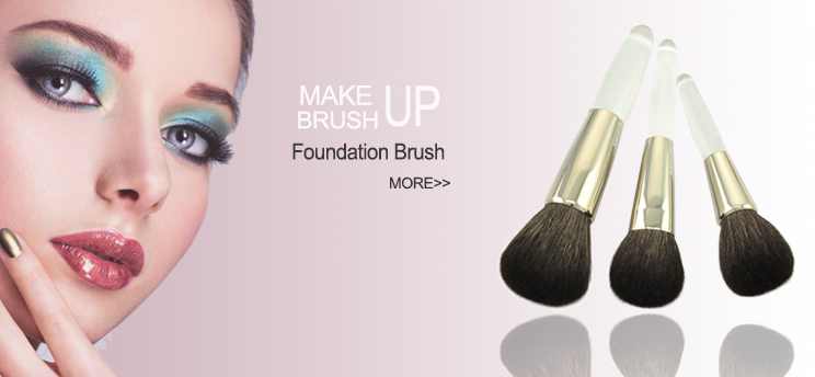 Modern Design Natural Goat Hair Transparent Acrylic Face Makeup Powder Brush
