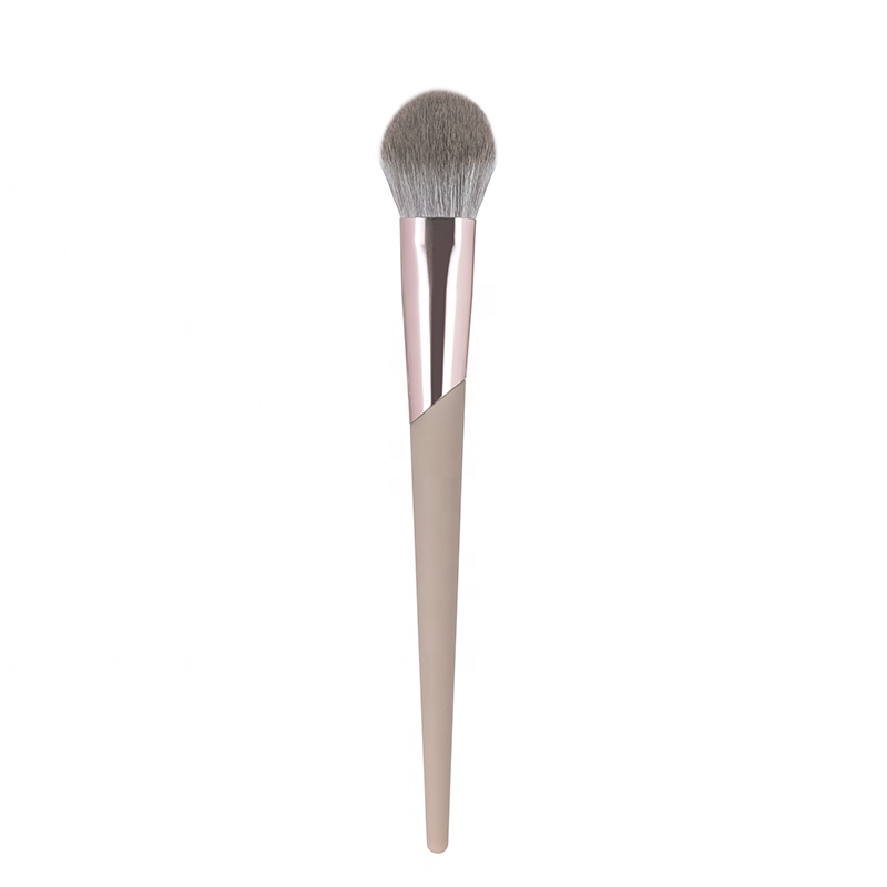 Powder Aluminium Cosmetic Brush Synthetic Quality Cheap Single Makeup Brush Compact Blusher Brush