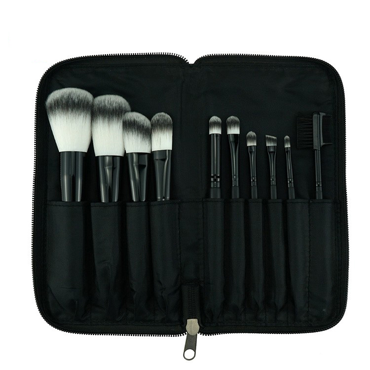 2019 trending private label black powder makeup brush with cylinder box