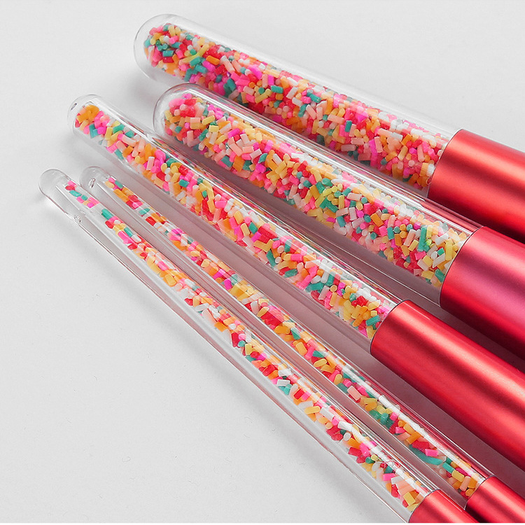 OEM plastic handle glitter makeup brushes manufacturers china