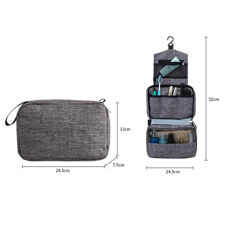 Hanging Toiletry Bag Travel Organizer for Makeup and Toiletries for Men and Women Polyester Hanging Cosmetic Bag