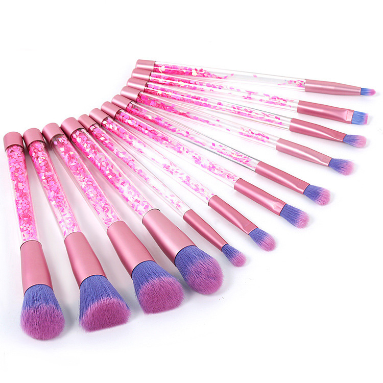 Crystal Handle Makeup Brush Sets 12 PCS Glitter Make Up Brushes