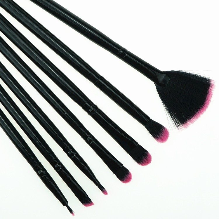 Private label luxury black synthetic hair cosmetic brush set kit with diamond makeup bag