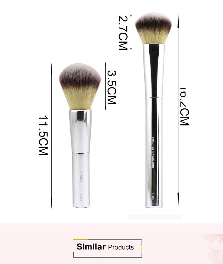 Factory Personalized Metallic Oval Blush Powder Air Makeup Brush