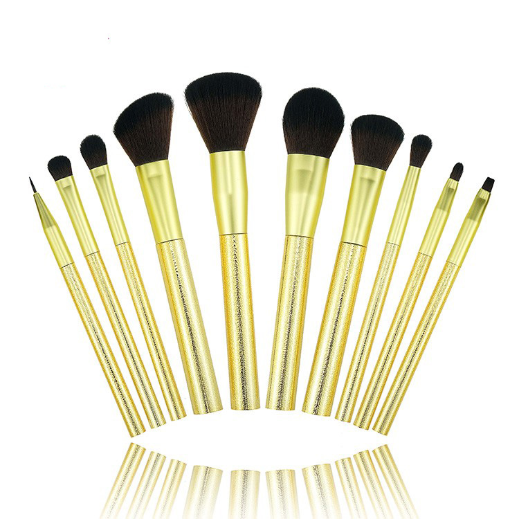 makeup brush supplier OEM metallic cosmetics makeup brushes set private label