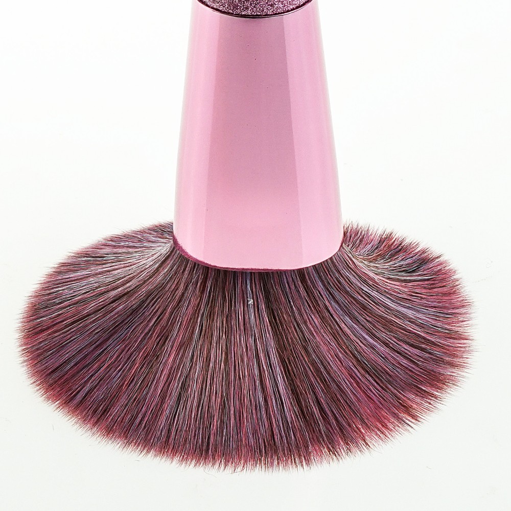 5Pcs Glitter Makeup Brushes Vegan Hair Pink Cosmetic Makeup Brush Set