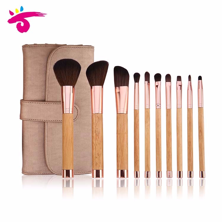 10 pcs Vegan Hair Bamboo Beauty Cosmetics Maquillaje Brushes Makeup Brush