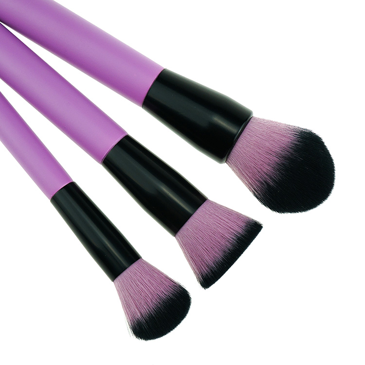 Two-toned Synthetic Mini Cosmetic Brush Kit With Brush Roll Private Label