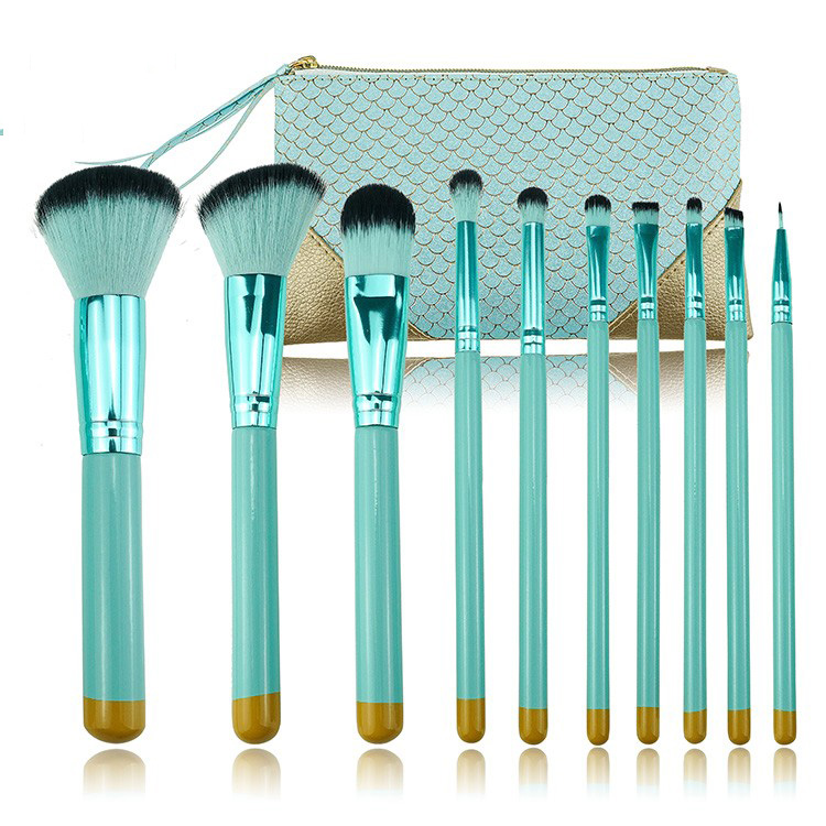 best new design OEM 10pcs cosmetics brushes makeup set with bag