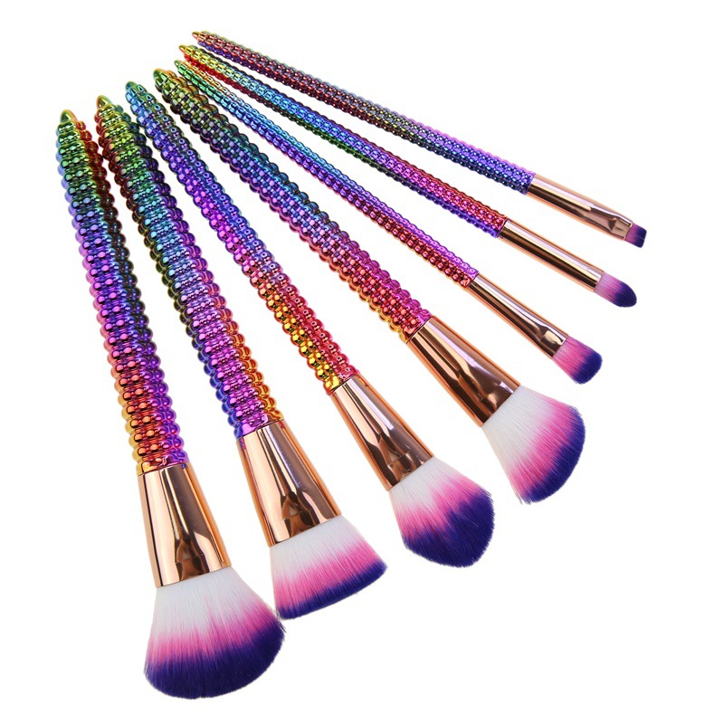7pcs hot selling synthetic hair rainbow makeup brush set