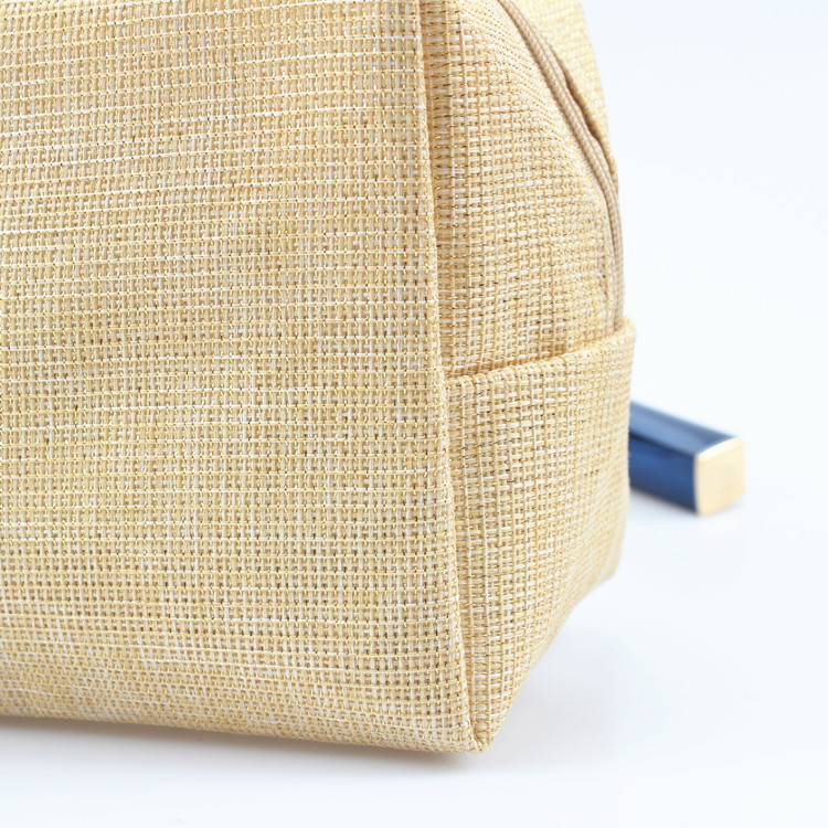 Jute Zipper Cosmetic Travel Pouch Great for Makeup Organizer