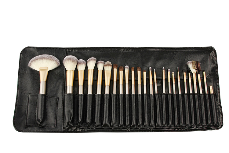 Custom Pro 24 Pcs Makeup Brush Set Foundation Powder Eyebrow Eyeshadow Blending Concealer Cosmetic Brushes with Case
