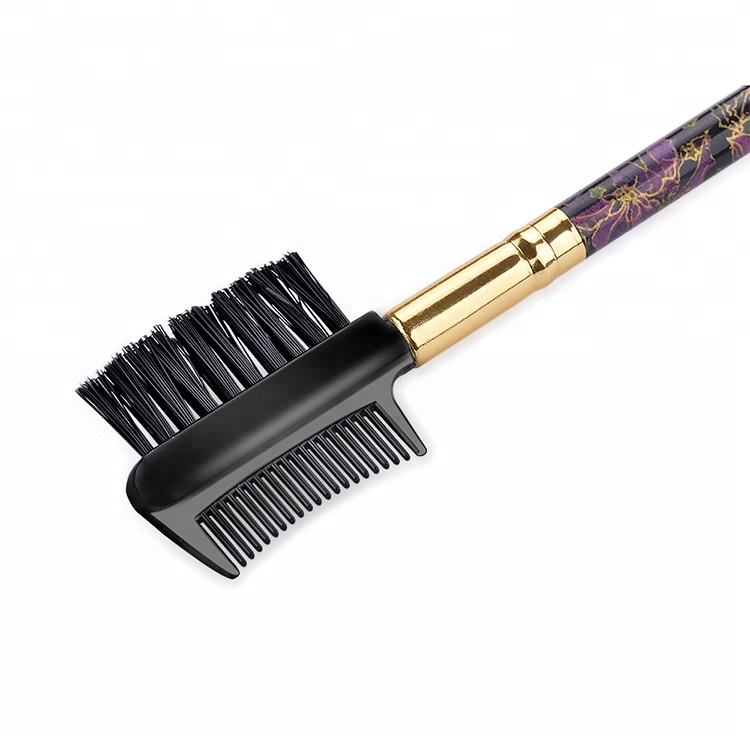Vegan Makeup Brushes Private Label Eyebrow Cosmetic Tools Nylon Eye Comb Brush