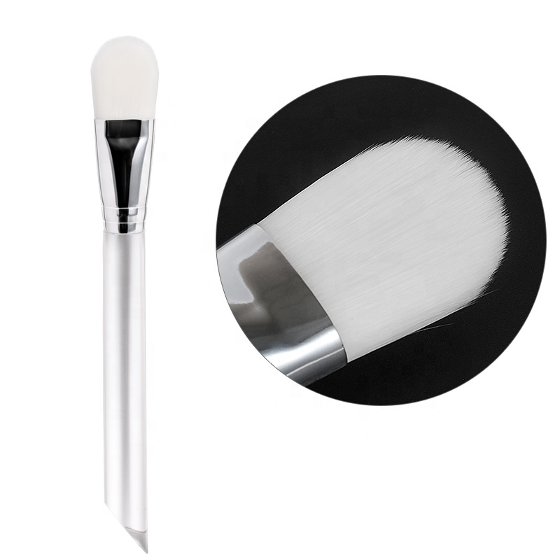 Transparent Plastic Makeup Foundation Brush Customized Single Make Up Brush Oval Foundation Brush