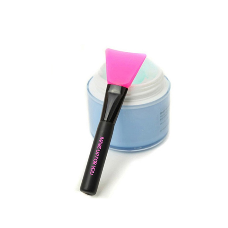 Private Label Brand Wood Handle Rose Clear Cosmetic Tools Face Silicone Mask Brush