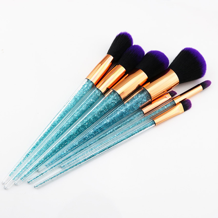 New Crystal Glitter Diamond Handle Makeup Brushes Private Label Make Up Brush Set