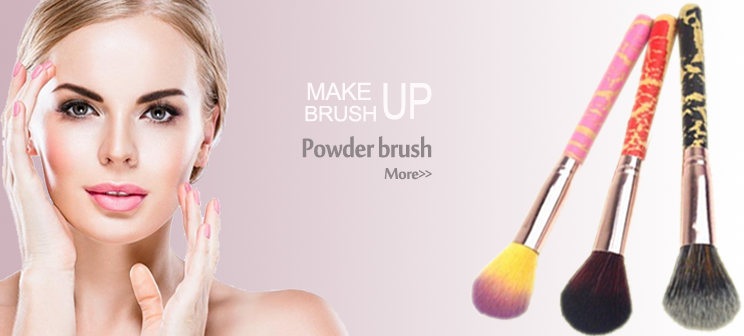 Customized Long Handle Facial Powder Brush with Soft Synthetic Hair