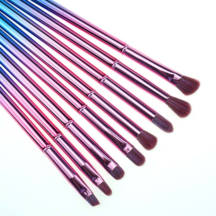 2019 Trending Luxury Collection Metal Rainbow Glitter Makeup Brush Set 11pcs