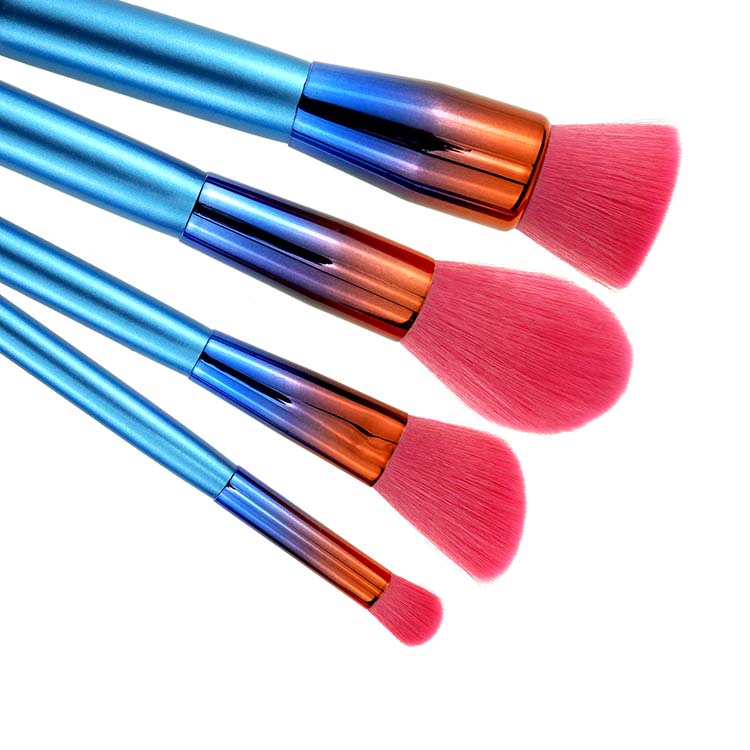 8 Pieces Colorful Makeup  brushes with paper box kabuki brush ,foundation brush,blush brush and eye brushes