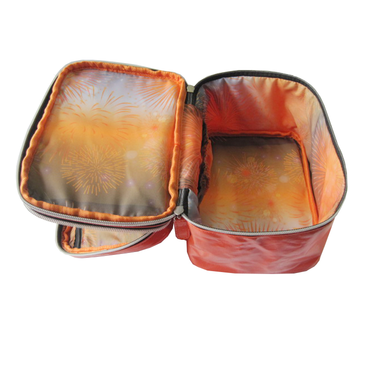 Custom Makeup Bag Double Layer Cosmetic Toiletry Brush case Kit Organizer Pouch Purse for Travel