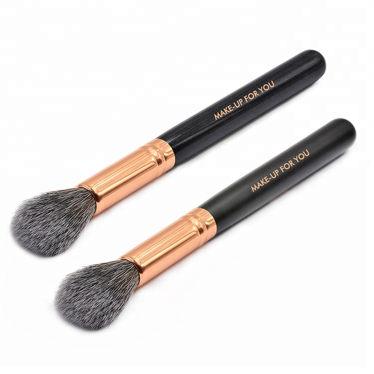 Glitter Black Wood Vegan Synthetic Beauty Needs Makeup Powder Brush Face Blending Brush