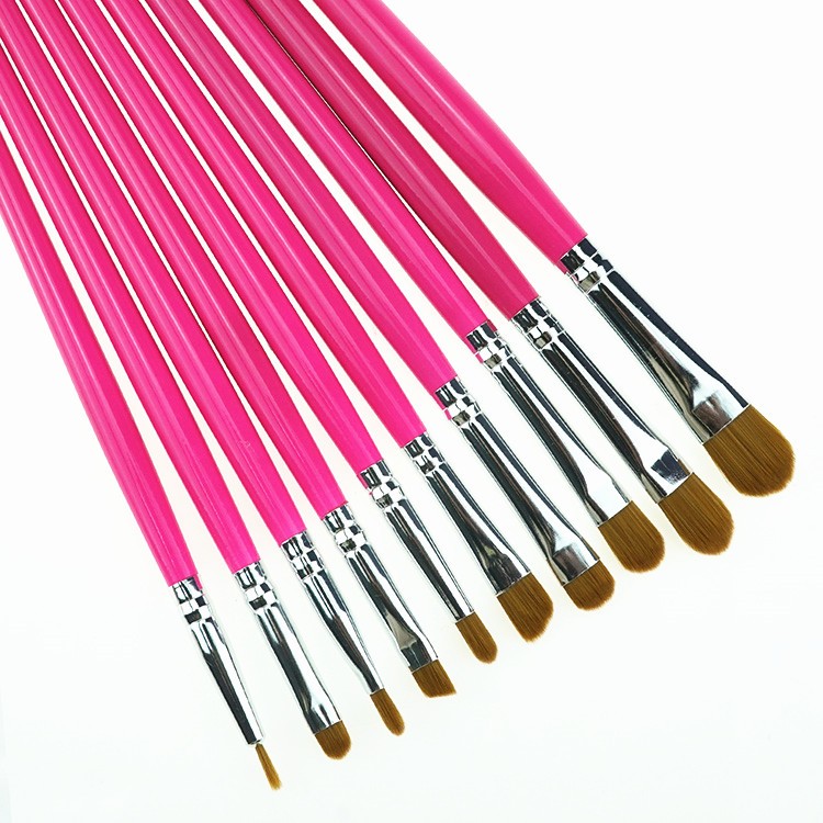 18Pieces hot pink wooden handle synthetic hair professional makeup brush set portable cosmetic bag