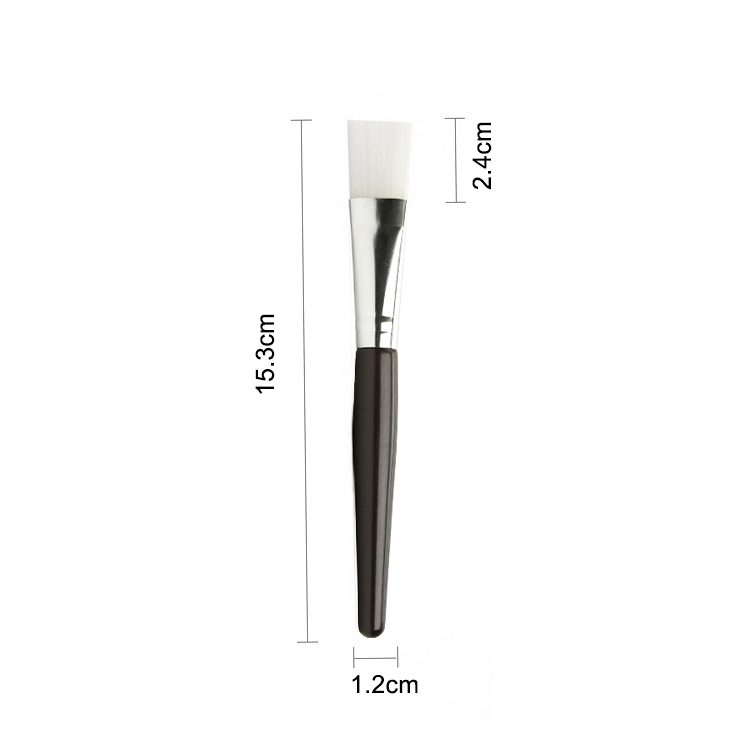 Smooth comfortable black flat brush soft synthetic hair facial mask brush for beauty skin care