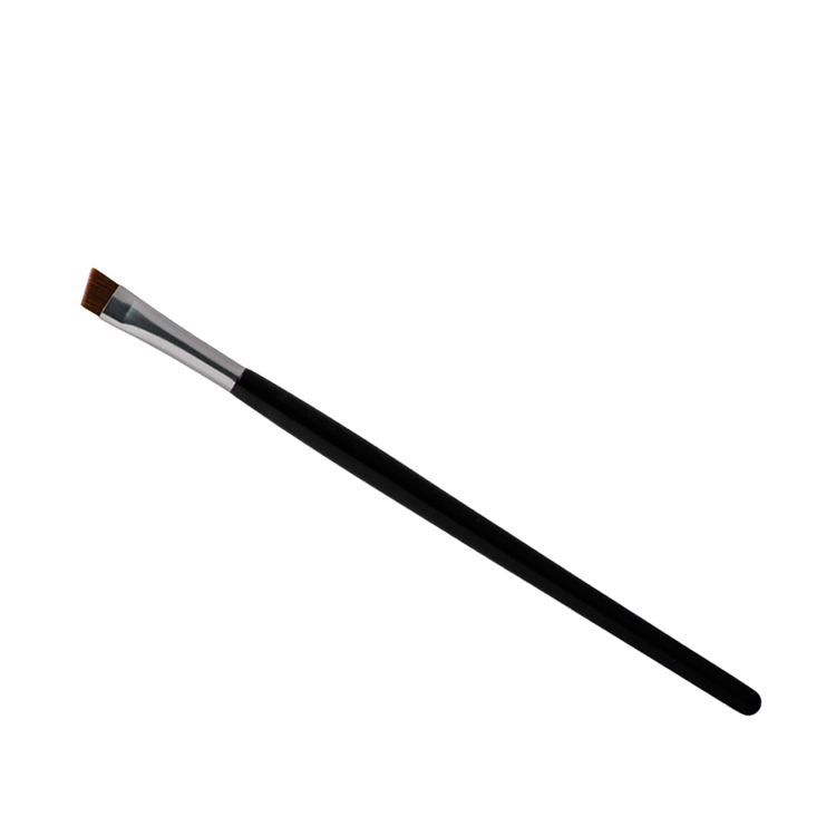 small fiber hair wood handle angled eyebrow makeup brush wholesale Customized private label
