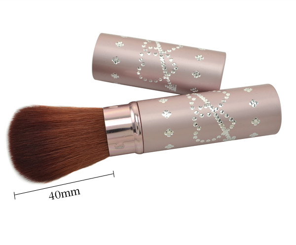 Mini Aluminium Ferrule Kabuki Brush Retractable Powder Brush With Cap Protecting