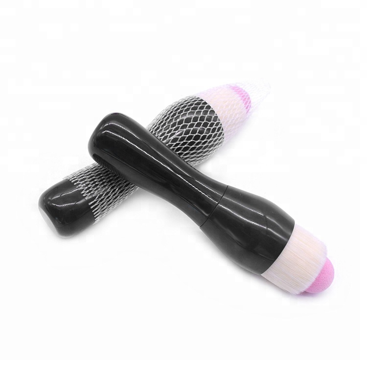 2019 Hotcake Synthetic 2 in 1 Retractable Non-latex Sponge Makeup Foundation Brush
