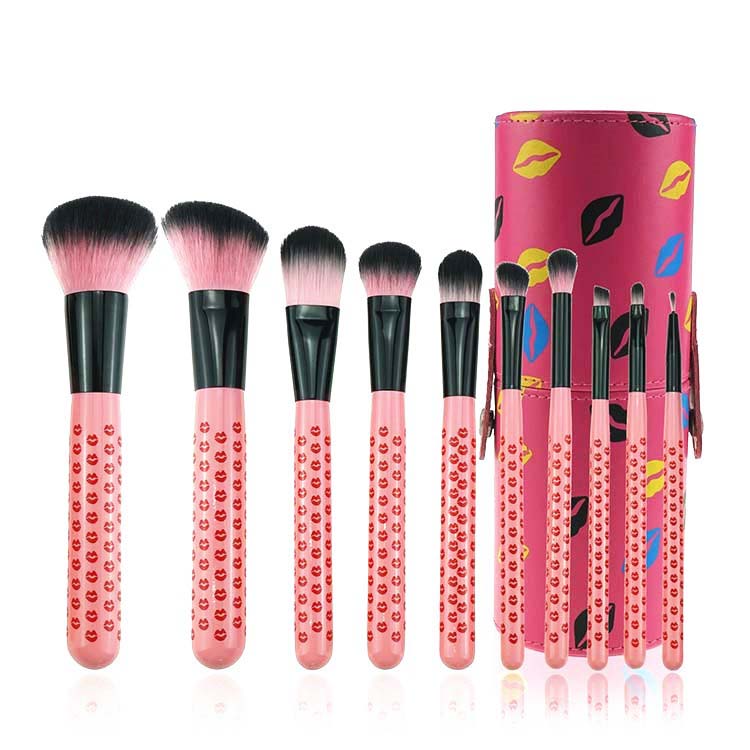 cute private label makeup brush cosmetics makeup brushes set with cylinder box