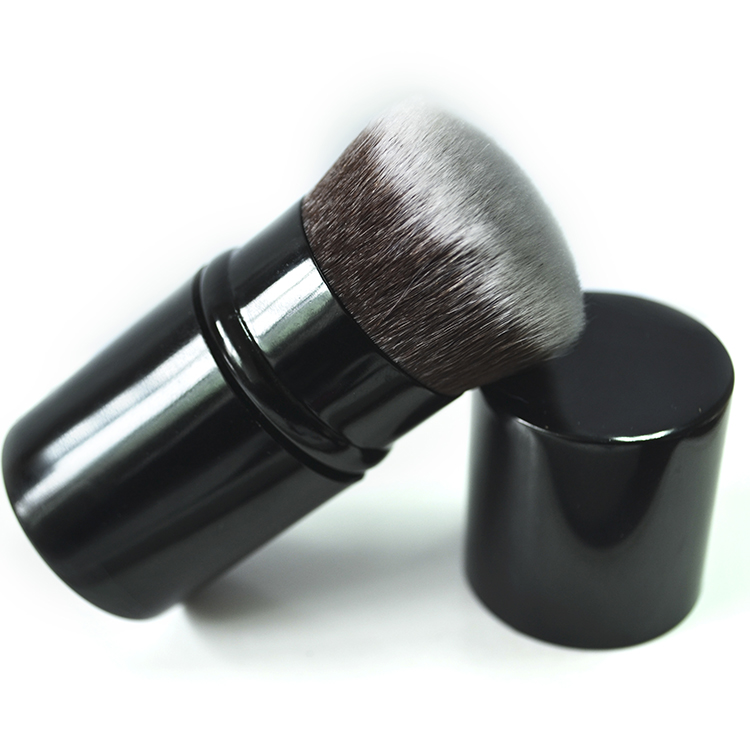 Single Mini Aluminum Handle Synthetic Hair Cosmetics Makeup Powder Brush Retractable Brush