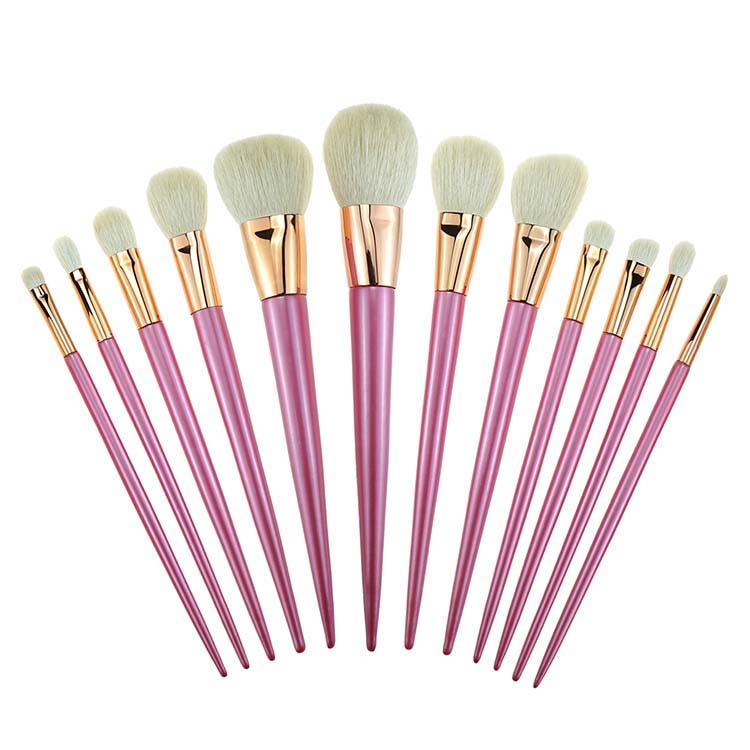 Hot selling 2019 makeup brush pink private label cosmetics brushes sets