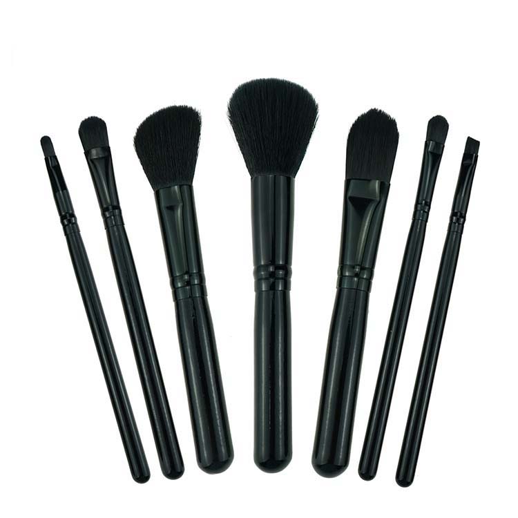 Star face use 7pcs pretty round makeup brushes with small makeup bag