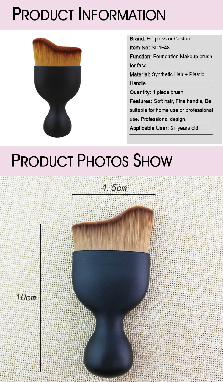 Factory Custom LOGO Goblet Shape Black Single Cosmetics Makeup Foundation Brush