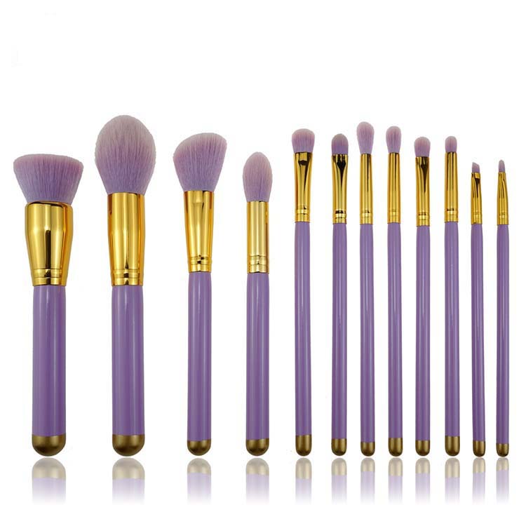 Synthetic Hair 12pcs mermaid tail brushes makeup brush set with box