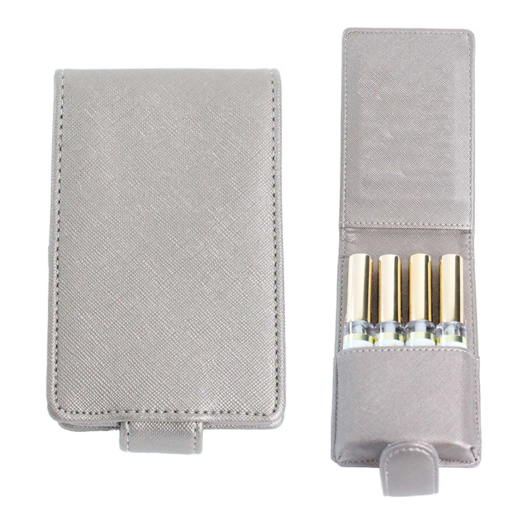 Lip Pouch for 4 Regular Sized Tubes of Lip Gloss Lipstick Case with Card Slot
