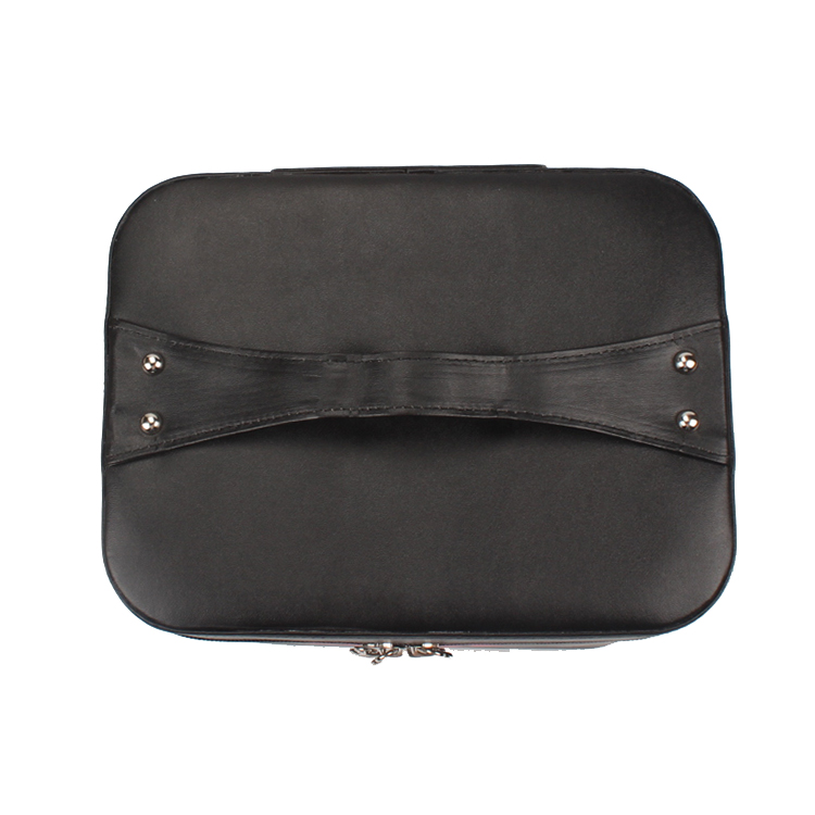Multi Use Cosmetic Train Case Makeup Toiletry Bag Tote with Handle and Mirror for Travel