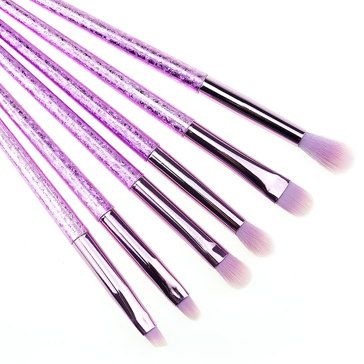 10 Years Factory Costom Logo 10pcs Purple Glitter Makeup Brush Set Free Sample