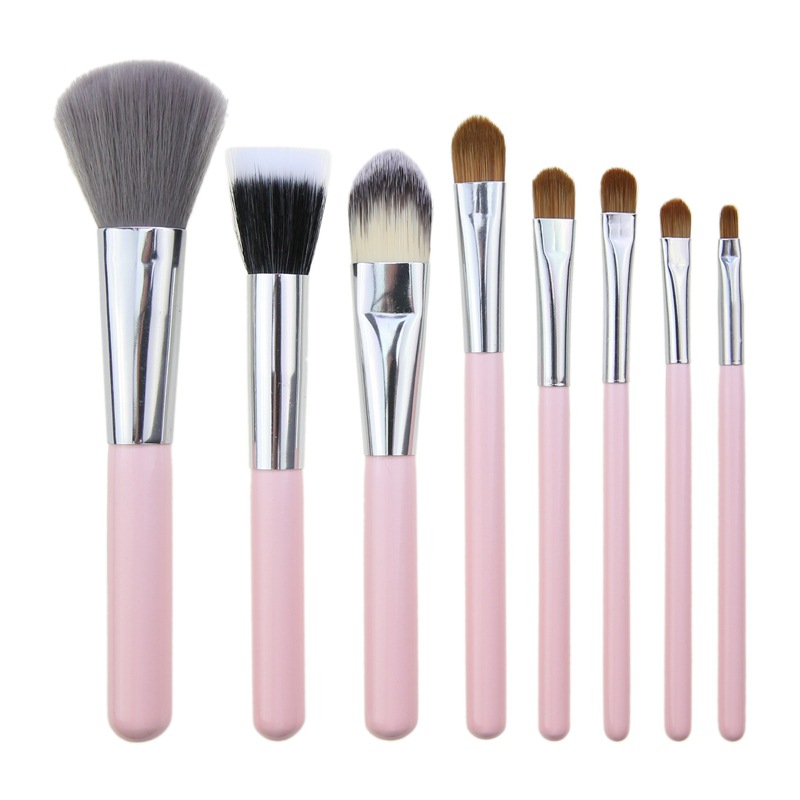 8pcs private label brushes makeup brush set pink oem