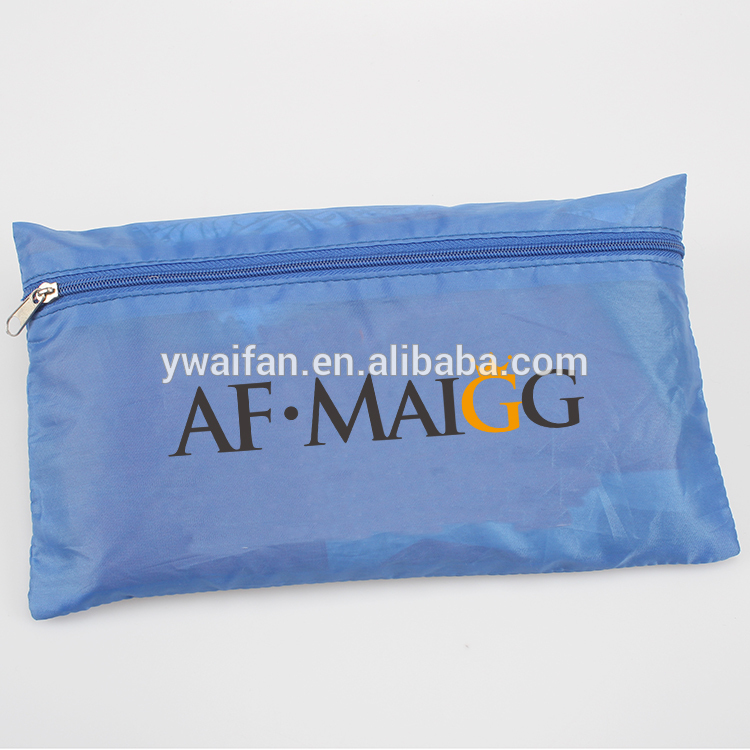 Polyester Simple Blue Zipper Travel Tool Pouch Organizer Bag