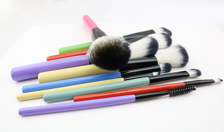 Custom private label cosmetic brush set 10pcs rainbow makeup brushes