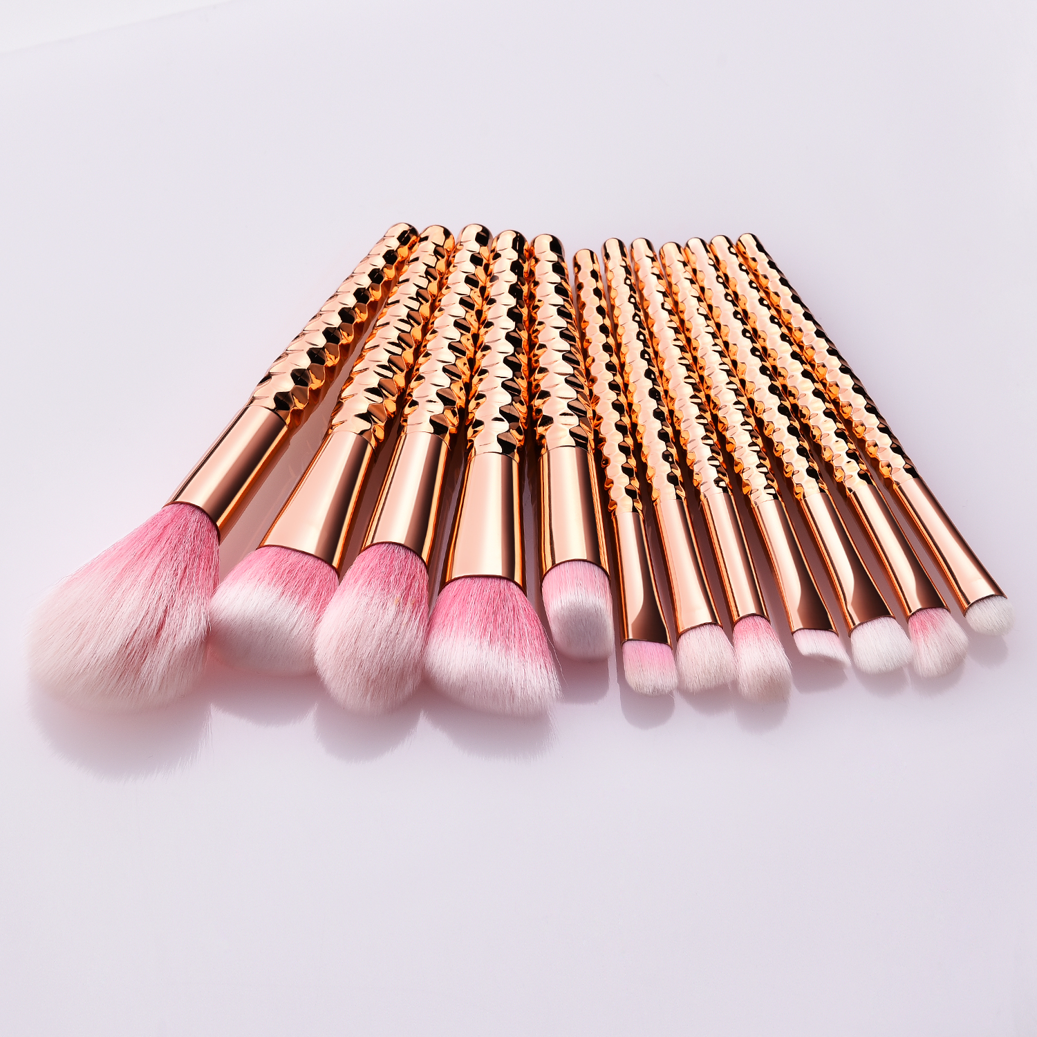 12pcs Rose Gold Private Label Synthetic Personalized Makeup Brush Set