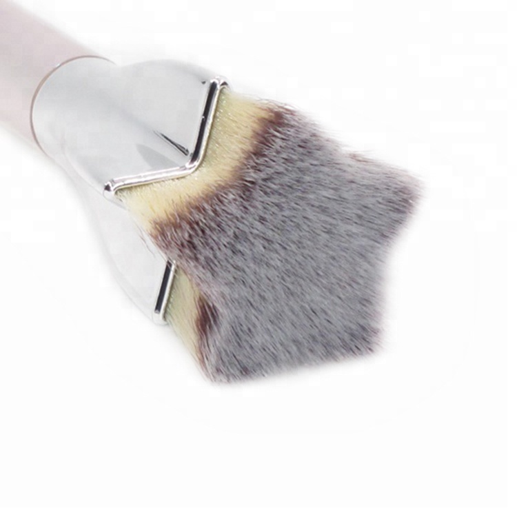 Private Label Fluffy Makeup Brushes Vegan New Flat Top Foundation Brush