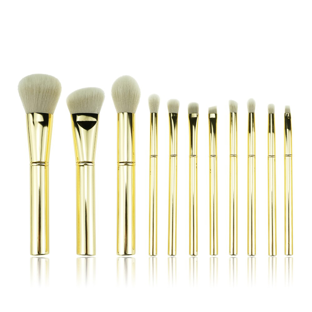 11Pcs Gold Makeup Brush Kit Metal Brush Kit In Beauty