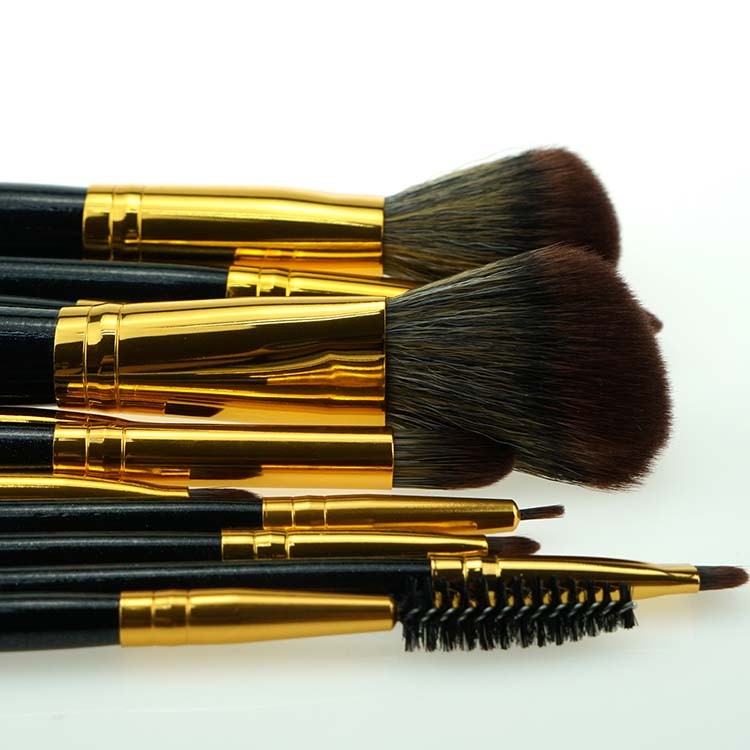 11 Piece Makeup Blending Brush Eyeshadow Flat Kabuki Makeup Brush Set With Bag