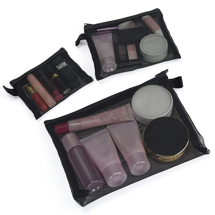 Zipper Mesh Pouch Makeup Cosmetic Accessories Organizer Travel Toiletry Kit Set Storage Pouch