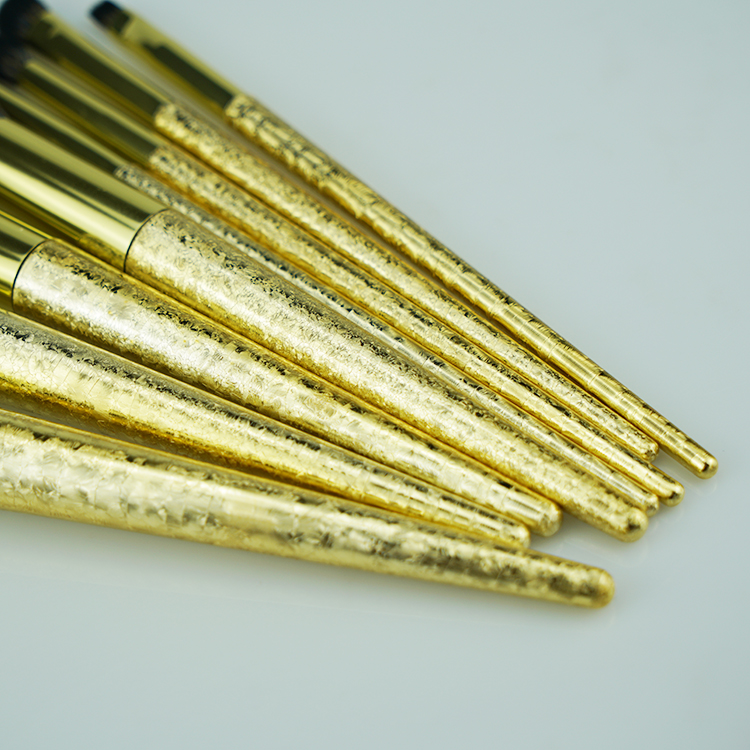 Low MOQ Private Label Ice-Breaking Handle Makeup Brush Gold Glitter Cosmetic Brush