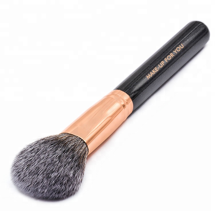 Glitter Black Wood Vegan Synthetic Beauty Needs Makeup Powder Brush Face Blending Brush